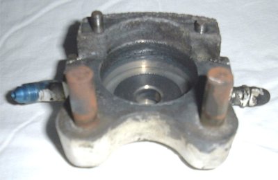 This is a picture of a scrapped Cleveland brake caliper.