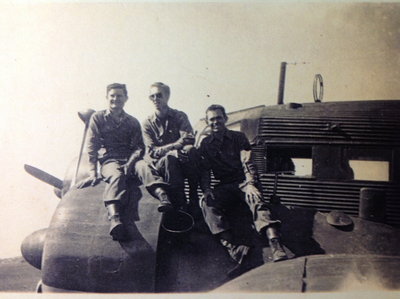 Buddy McGown (left) with Herman Goering's personal Junkers